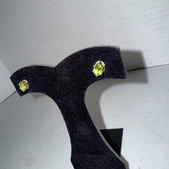 Sterling Silver Peridot Post Earrings - Picture 9 of 16
